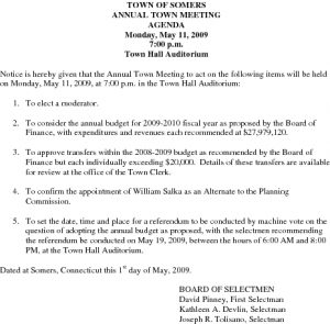 Icon of 20090511 Annual Town Meeting Notice
